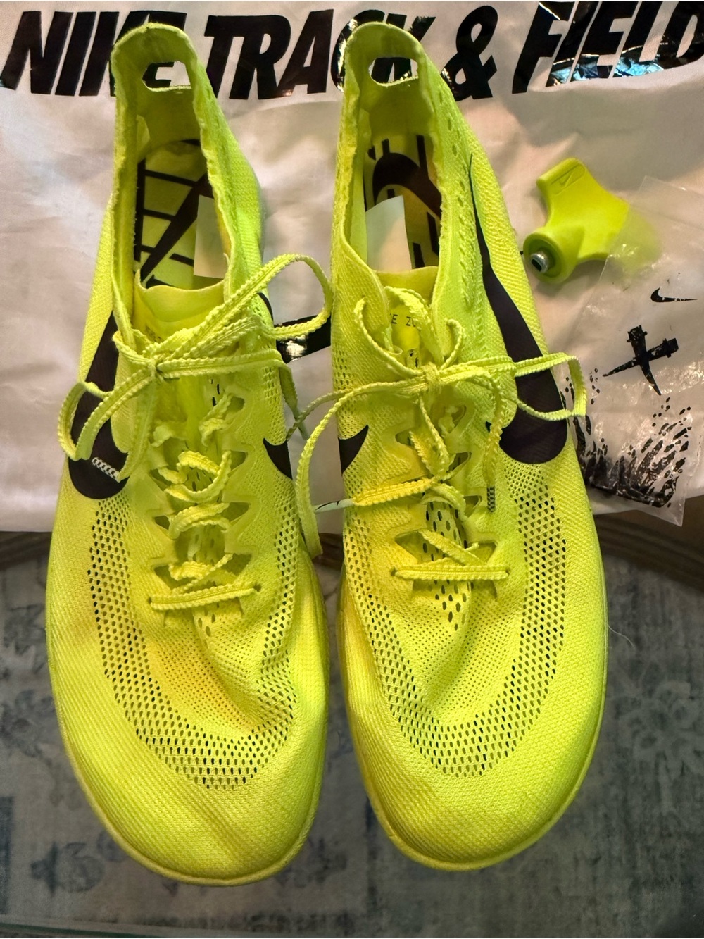 Nike ZoomX Dragonfly ‘Volt Mint Foam’ Track & Field Spikes Black Swoosh Sz 11 - Picture 3 of 15